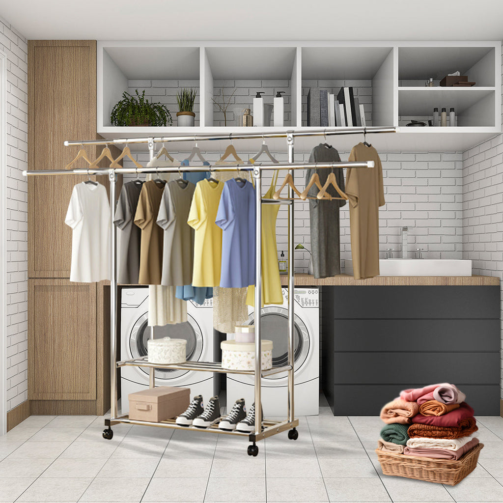 Stainless Steel Floor-Standing Clothes Rack
