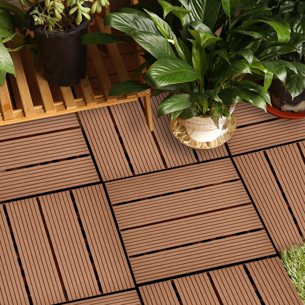 DIY Wooden Composite Decking Tiles (11-Pack)