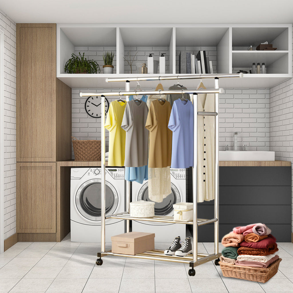 Stainless Steel Floor-Standing Clothes Rack
