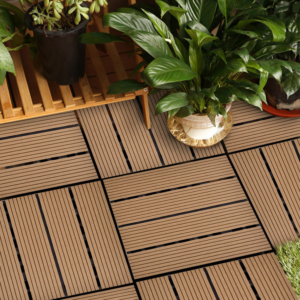 DIY Wooden Composite Decking Tiles (11-Pack)