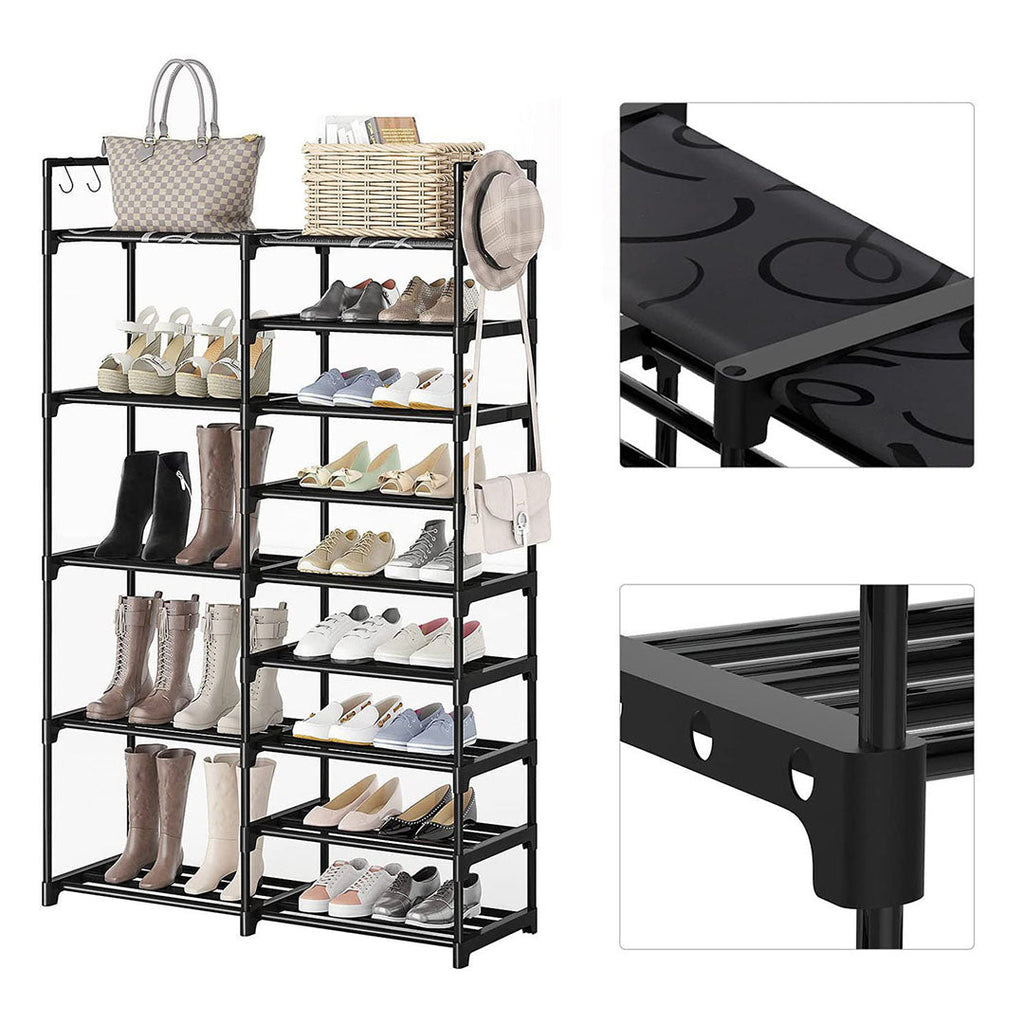 Shoe Rack Organiser With Side Hooks