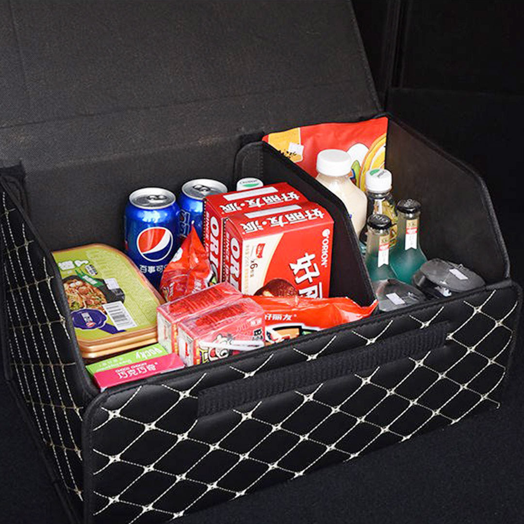 Leather Car Boot Box Organiser