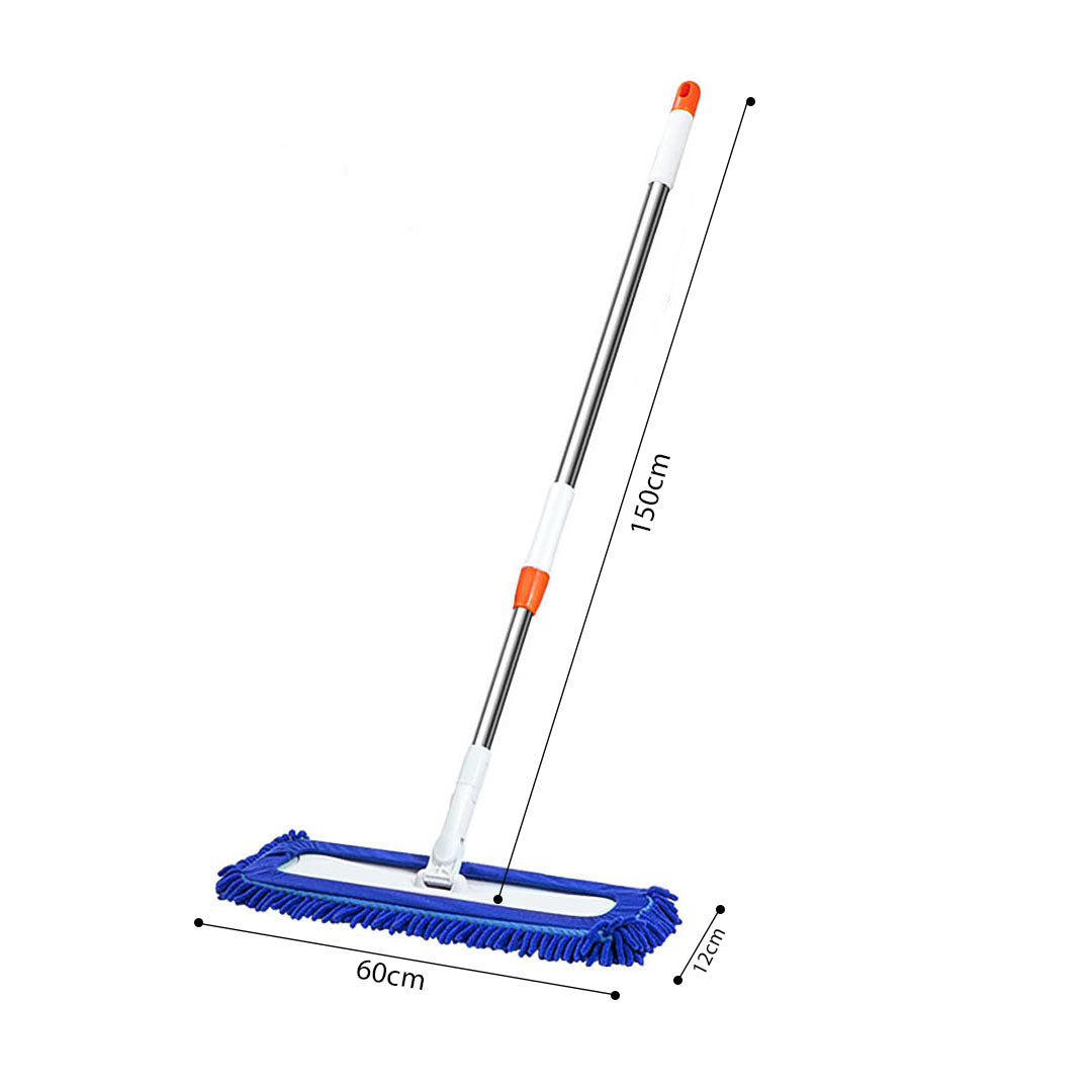 Blue Microfiber Flat Mop (2 pcs Cloth Cover)