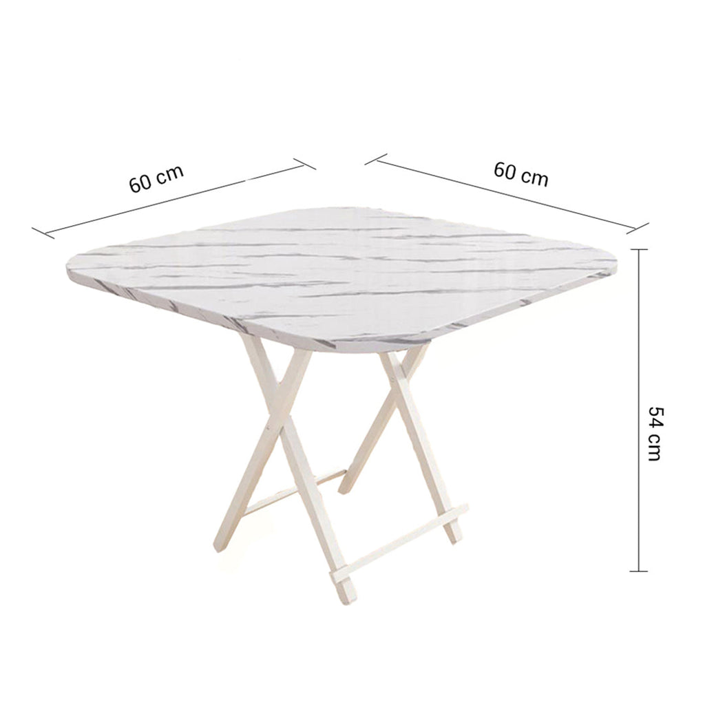 White Portable Square Table