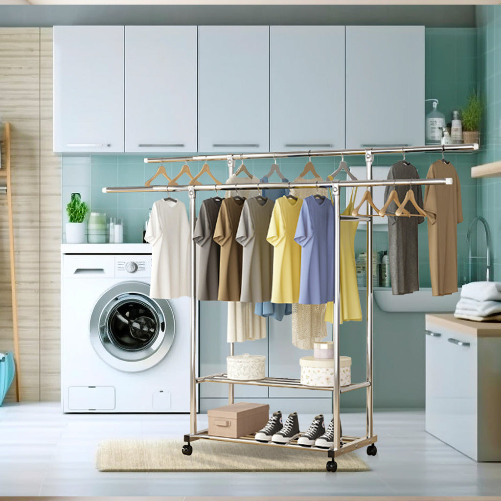 Stainless Steel Floor-Standing Clothes Rack