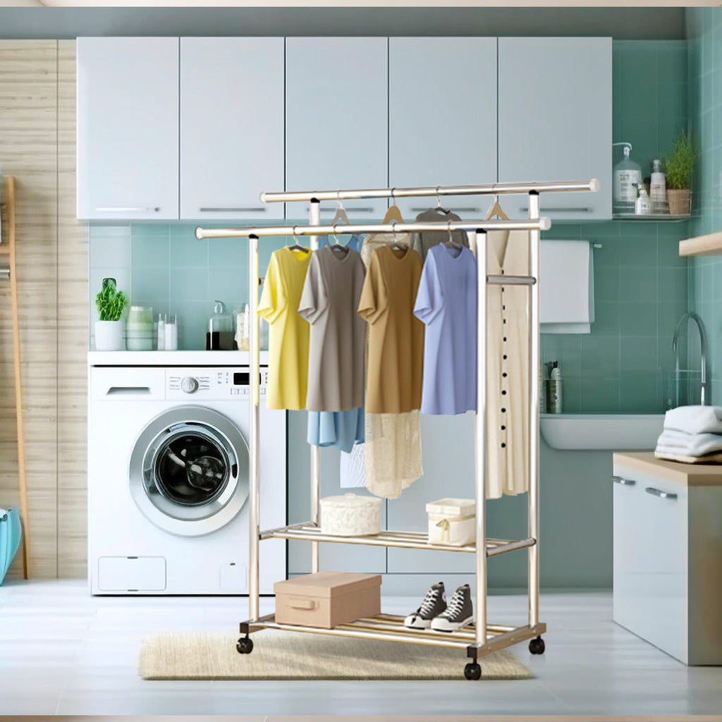 Stainless Steel Floor-Standing Clothes Rack