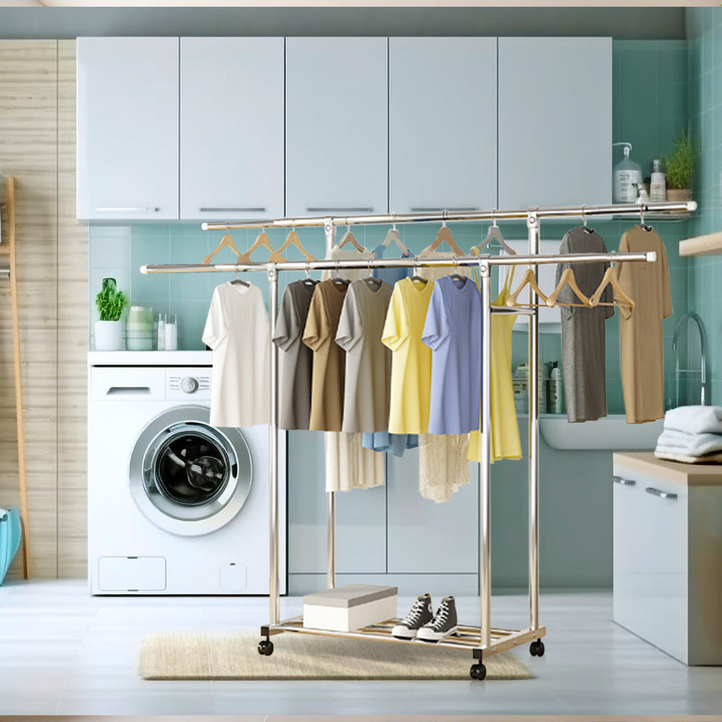 Stainless Steel Floor-Standing Clothes Rack