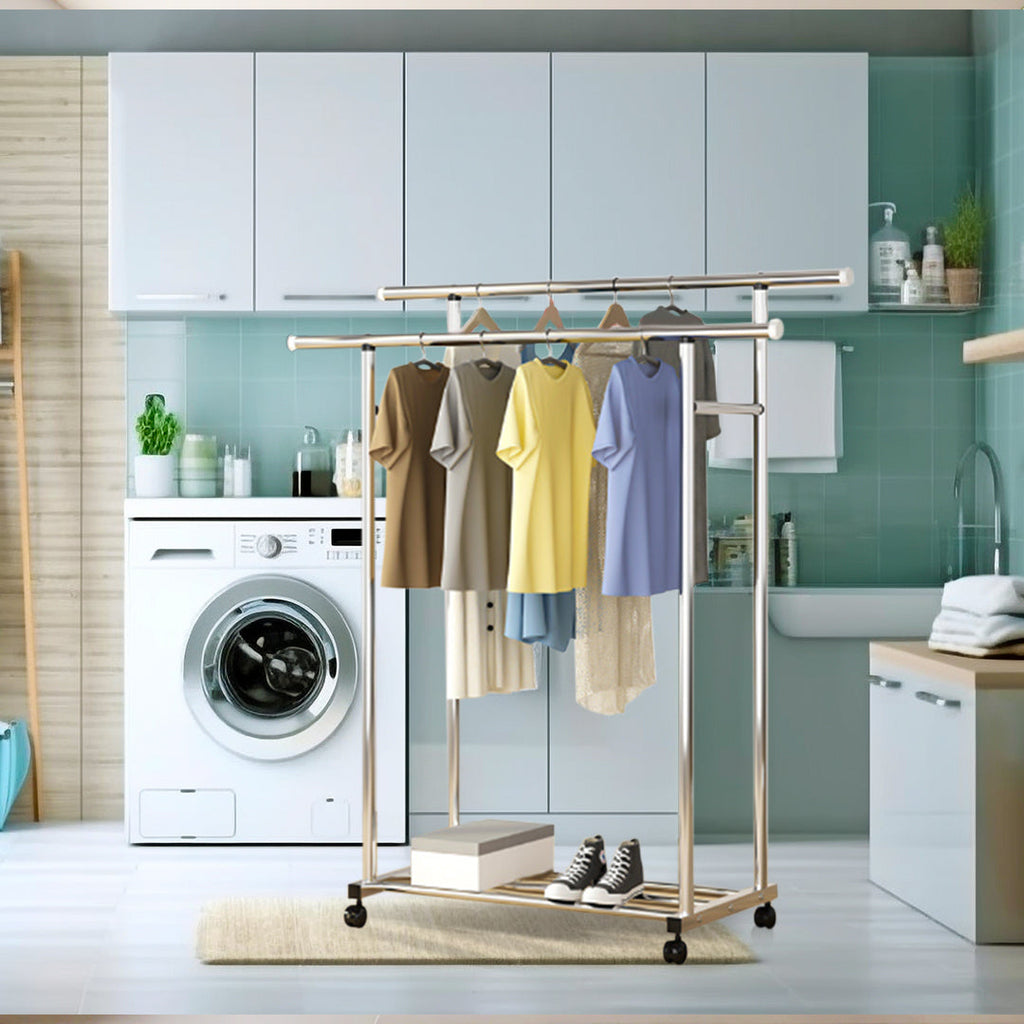 Stainless Steel Floor-Standing Clothes Rack