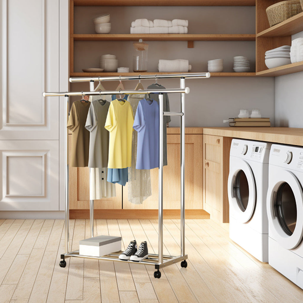 Stainless Steel Floor-Standing Clothes Rack