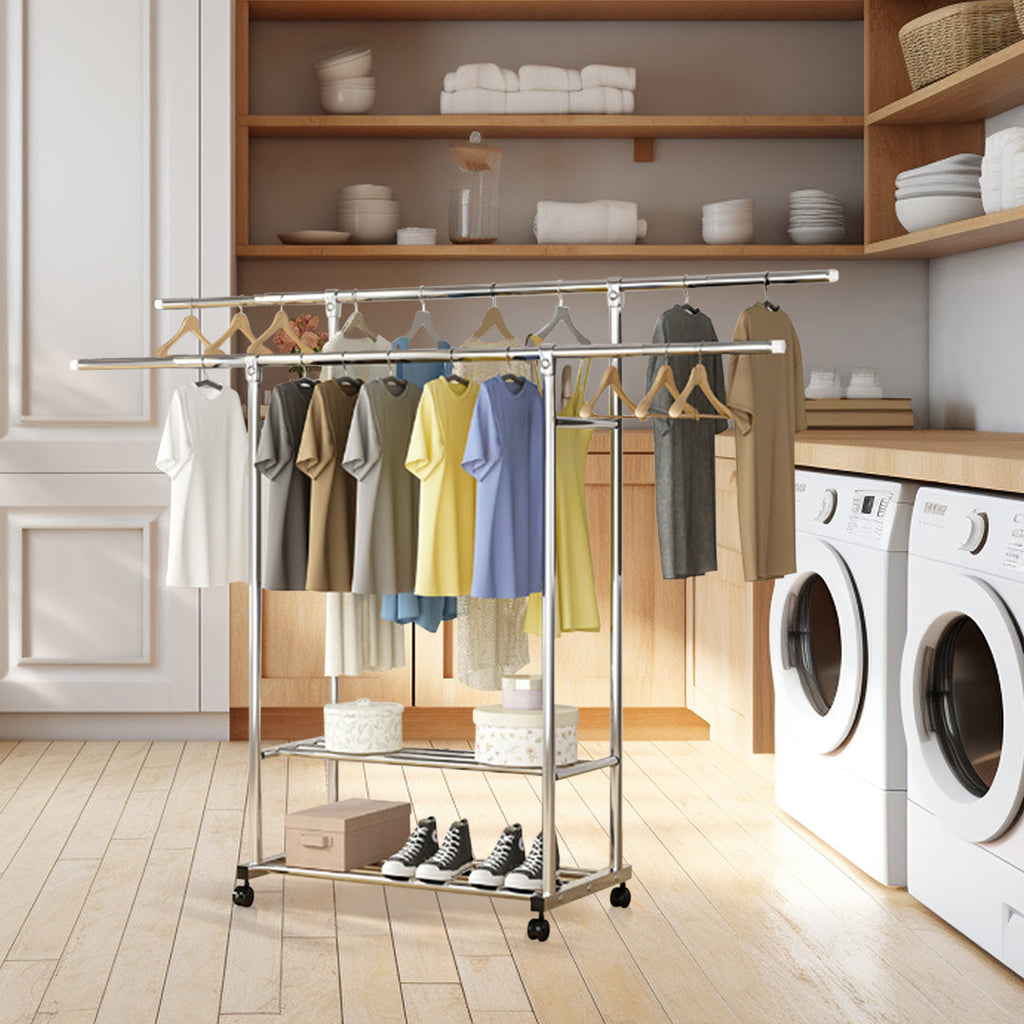 Stainless Steel Floor-Standing Clothes Rack