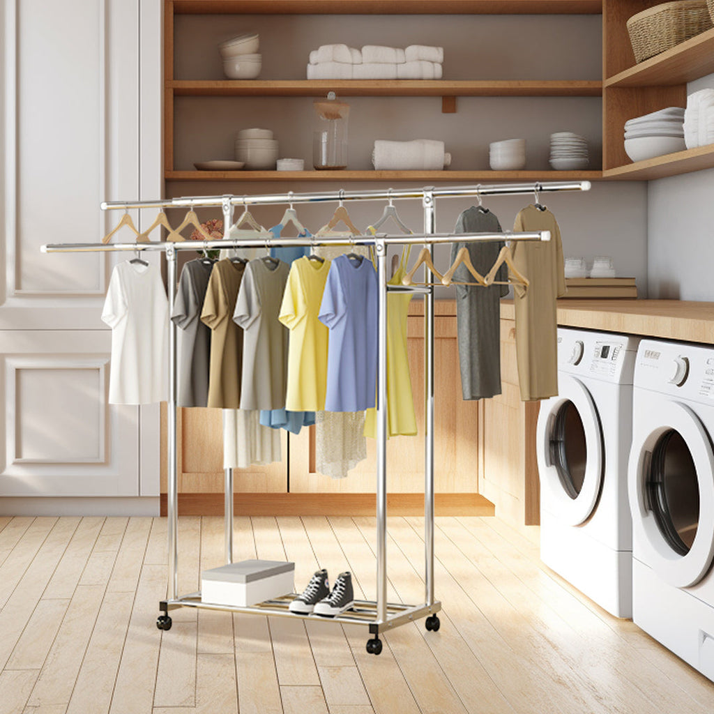 Stainless Steel Floor-Standing Clothes Rack
