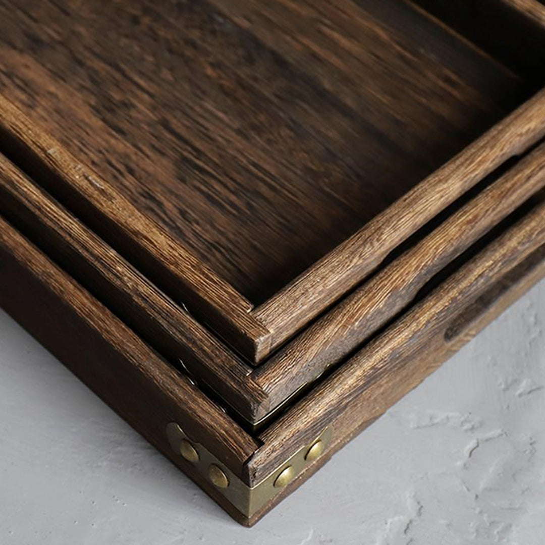 Rectangular Wooden Food Tray