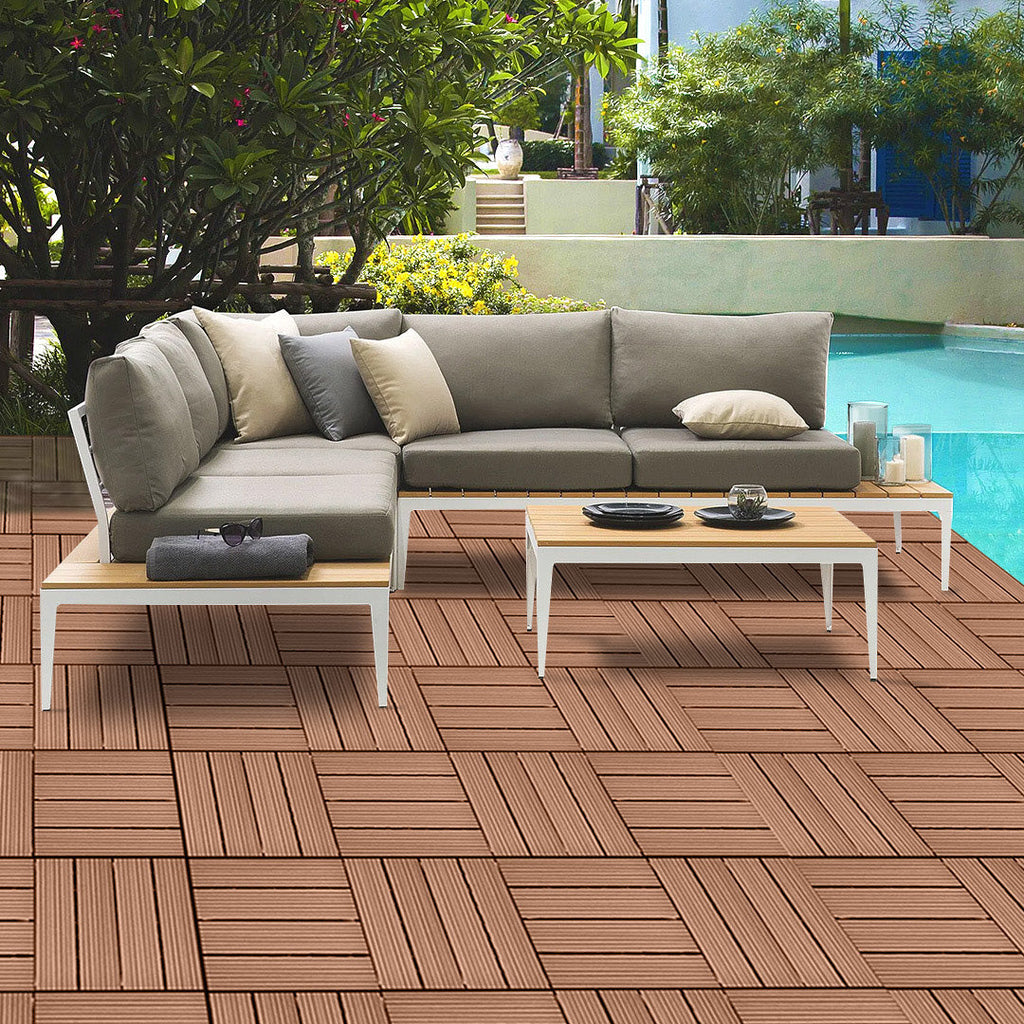 DIY Wooden Composite Decking Tiles (11-Pack)