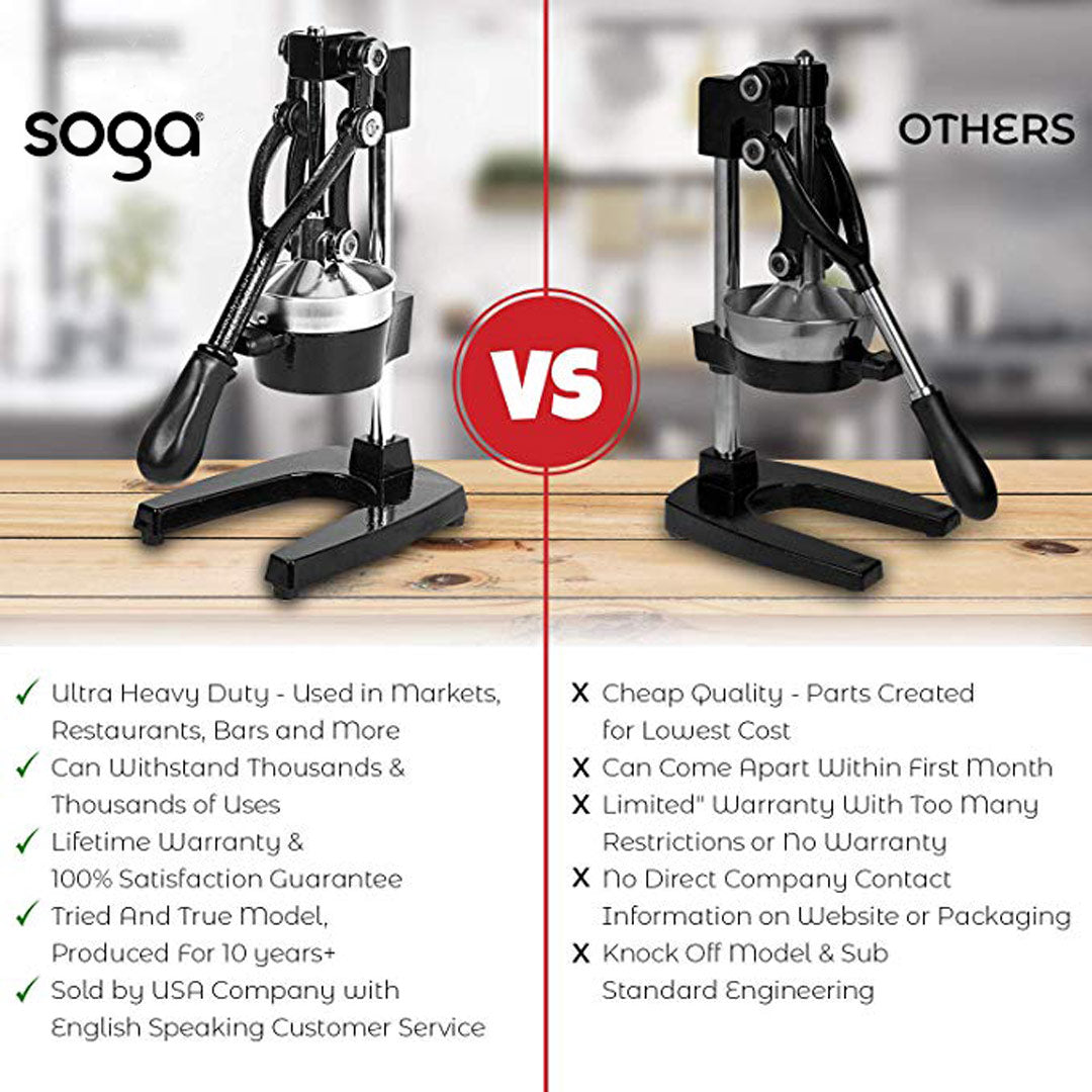 SOGA Stainless Steel Manual Juicer Hand Press Juice Extractor Squeezer Orange Citrus 1