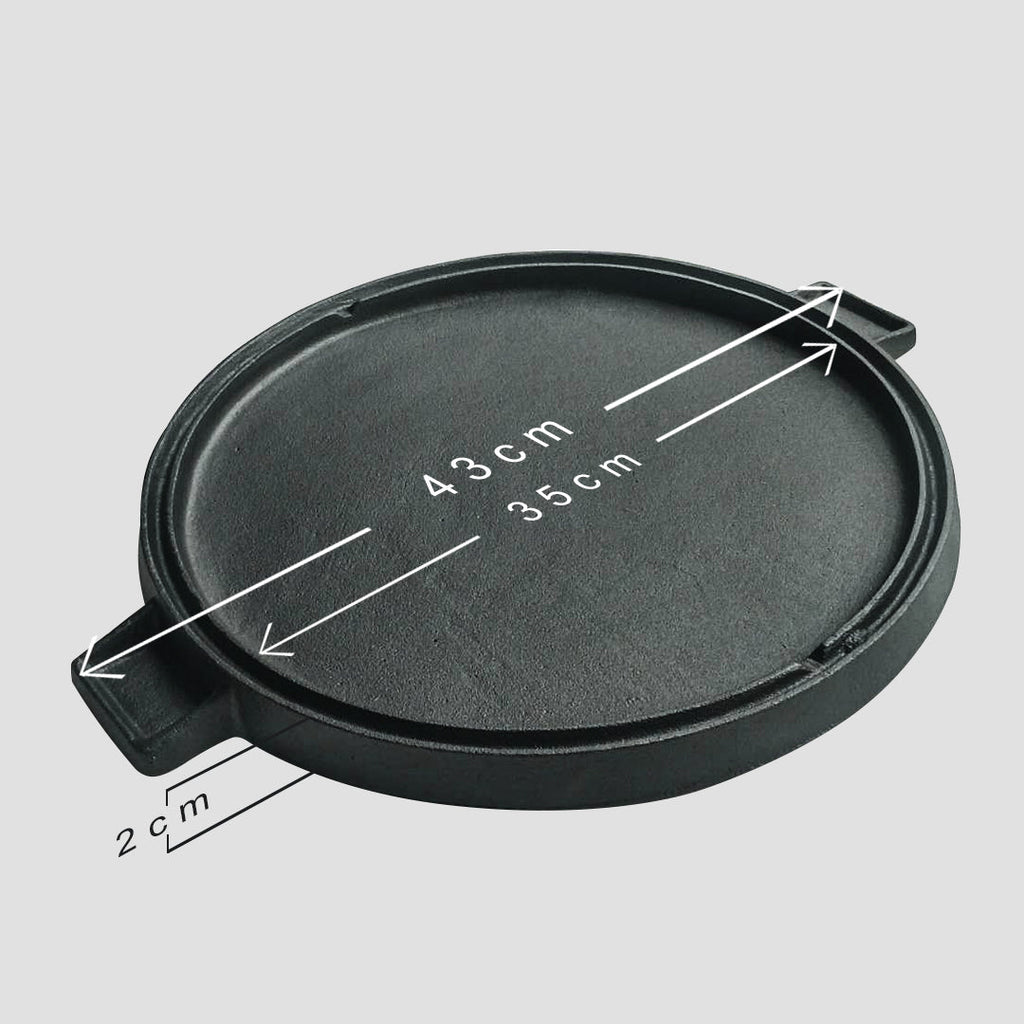 43cm Round Ribbed Frying Pan with Handle