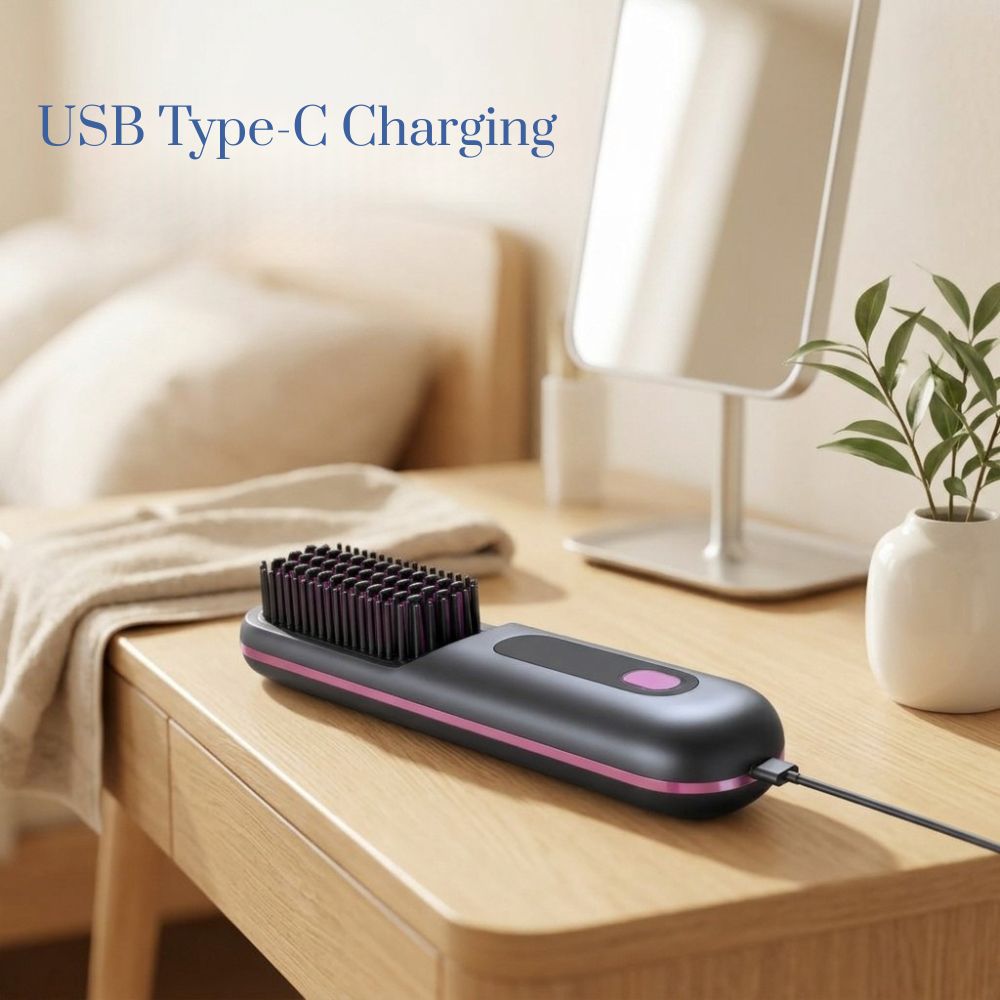 Cordless Straightening Hairbrush – Heats Up In 30 Seconds