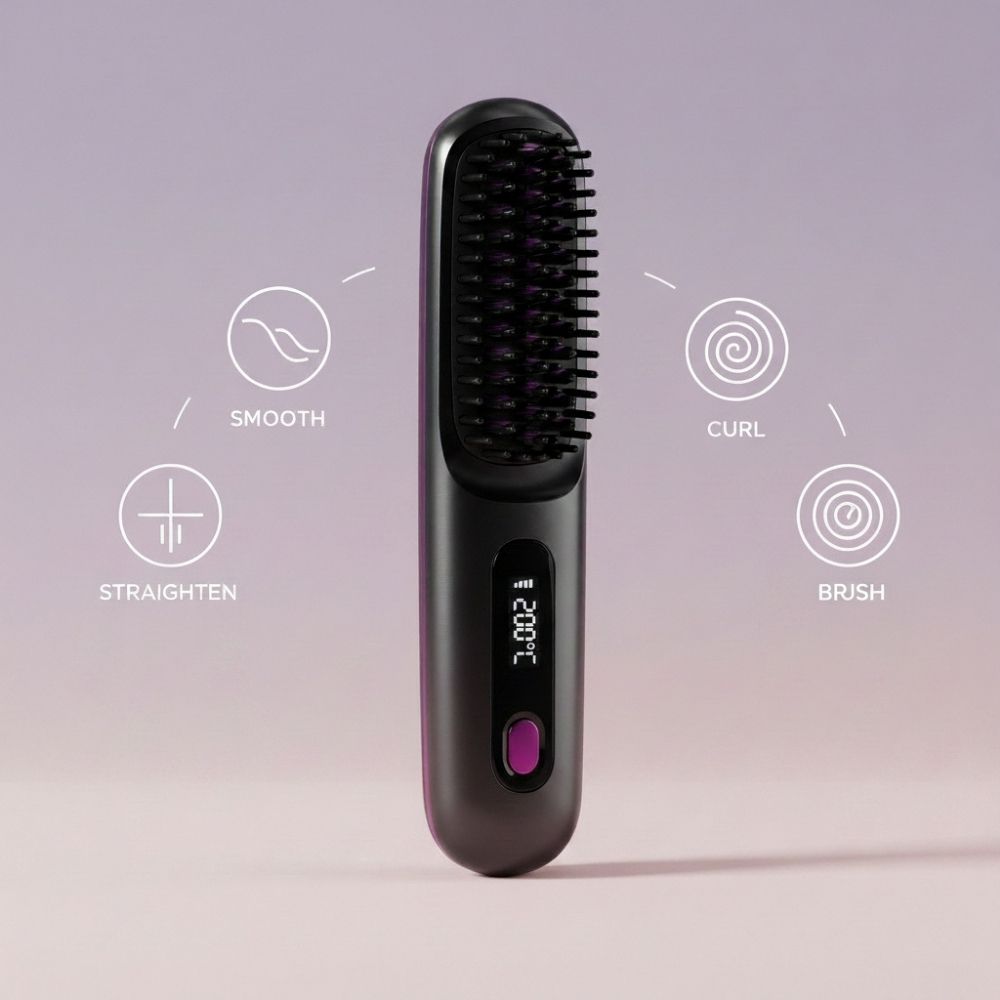 Cordless Straightening Hairbrush – Heats Up In 30 Seconds