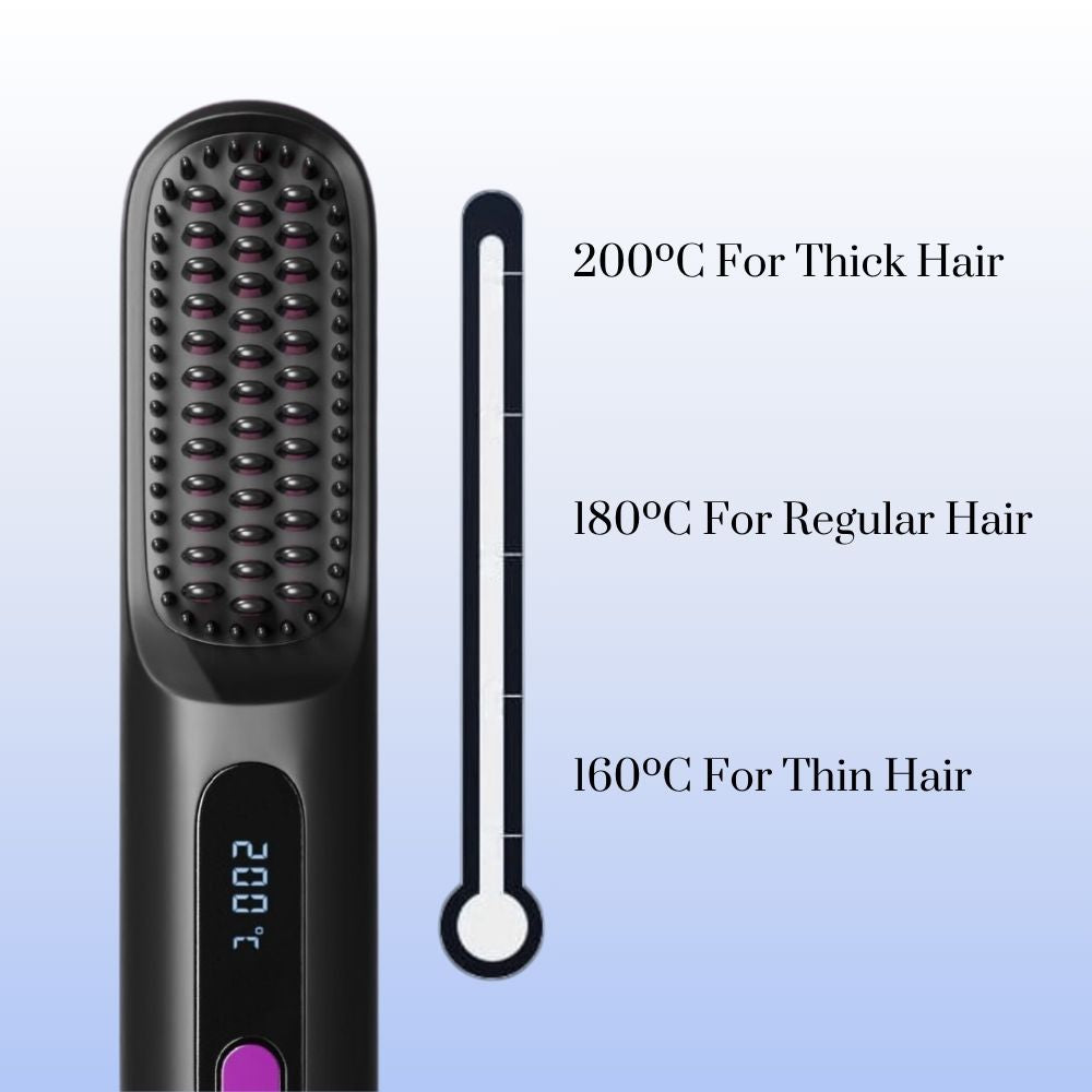 Cordless Straightening Hairbrush – Heats Up In 30 Seconds