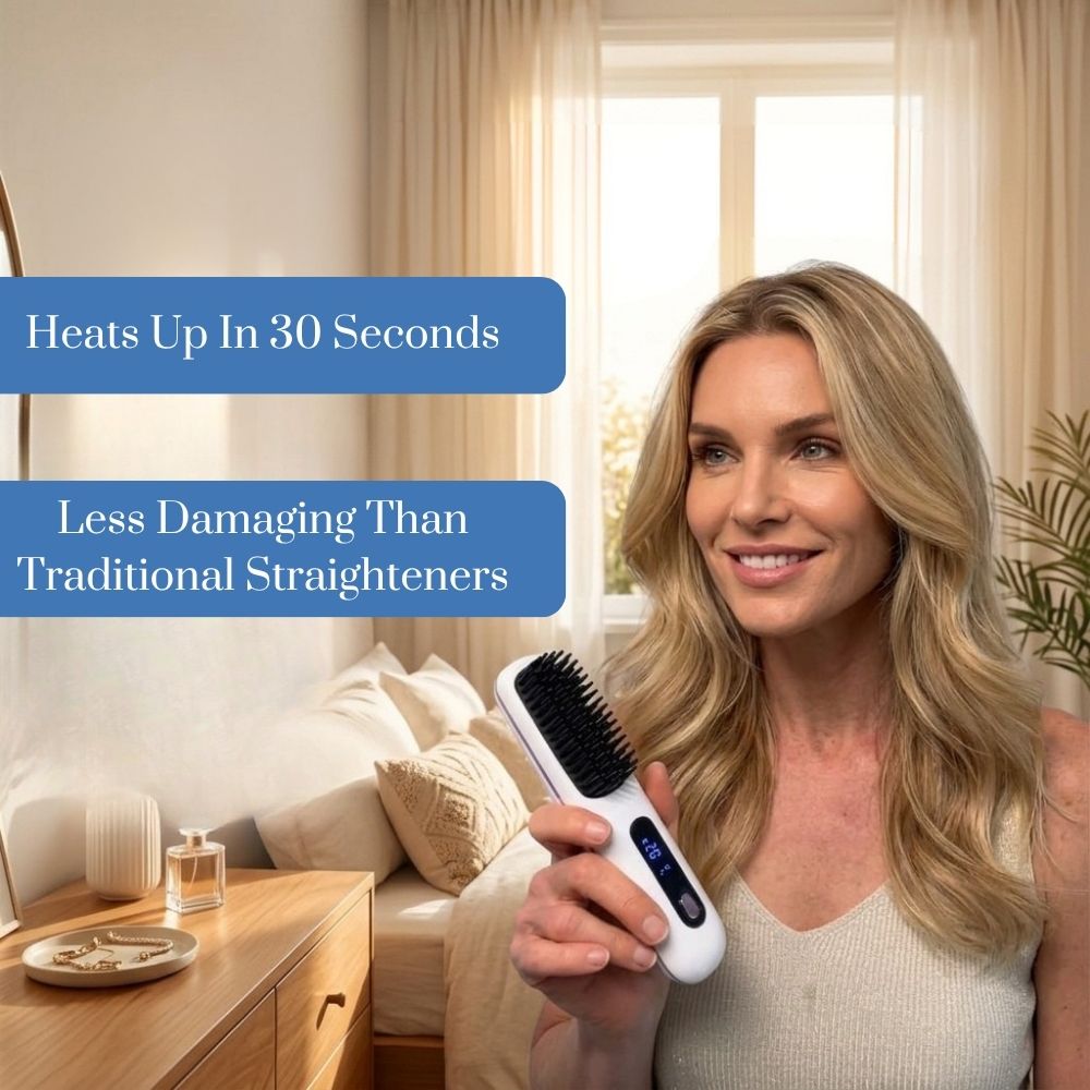 Cordless Straightening Hairbrush – Heats Up In 30 Seconds