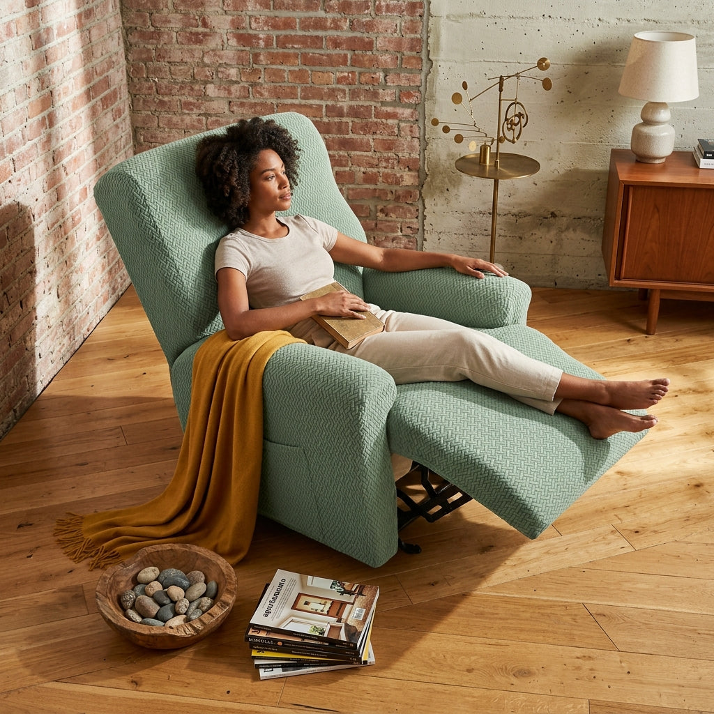 Jacquard Cyan Recliner Covers