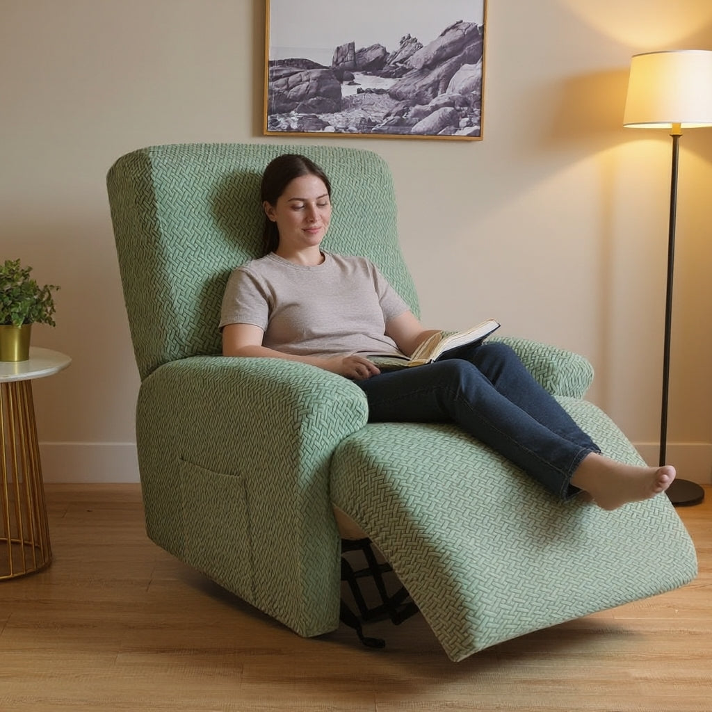 Jacquard Cyan Recliner Covers