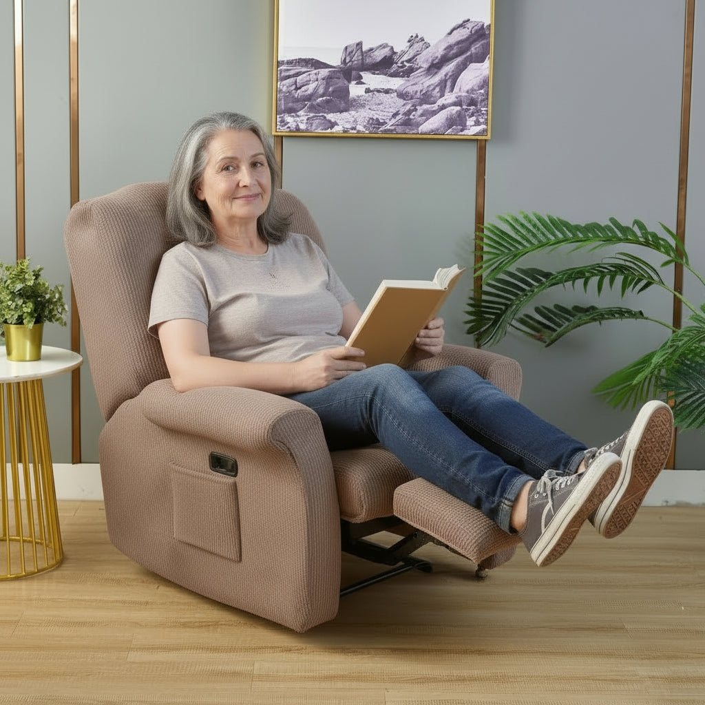 Jacquard Beige Recliner Covers