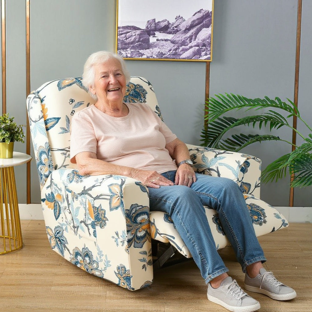 Orange Flower Recliner Covers