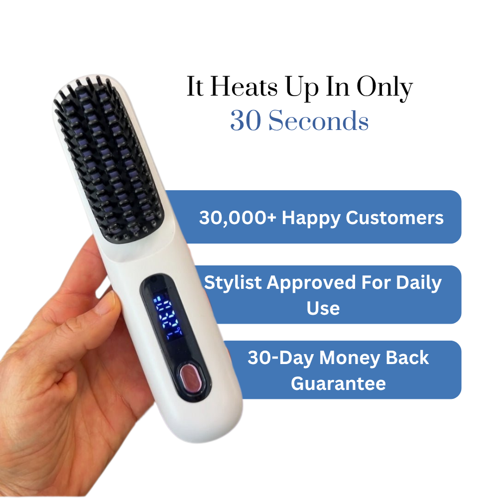 Cordless Straightening Hairbrush – Heats Up In 30 Seconds