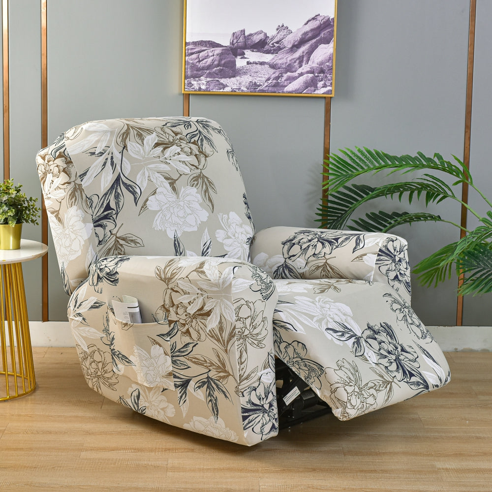 White Flower Recliner Covers