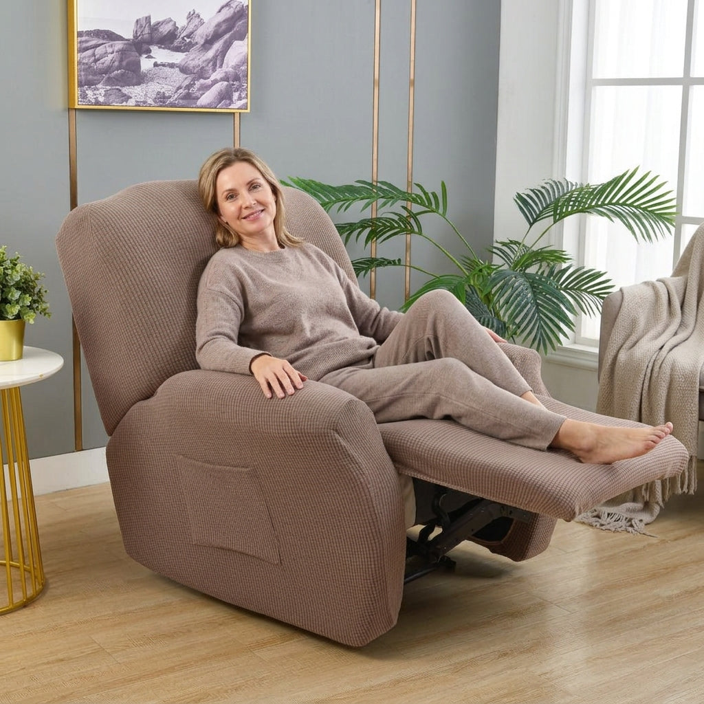 Jacquard Beige Recliner Covers