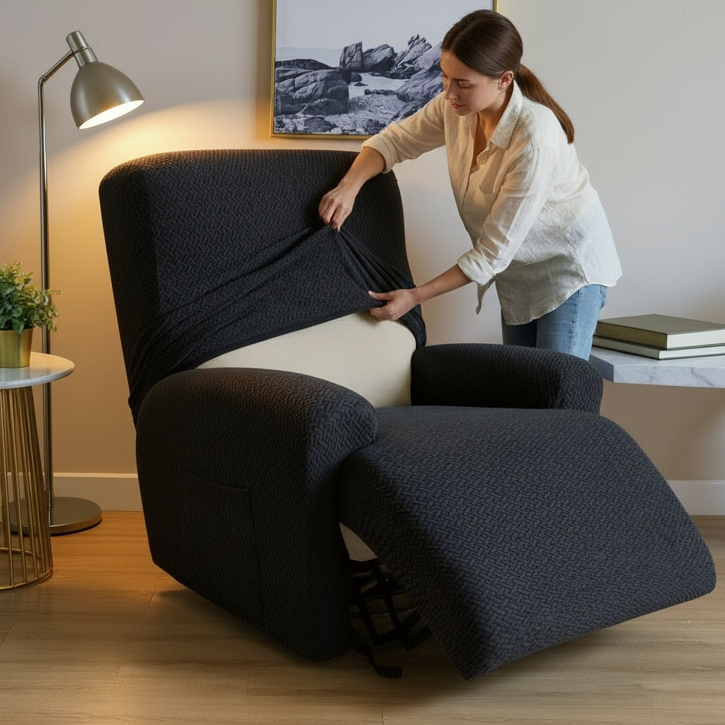 Jacquard Black Recliner Covers