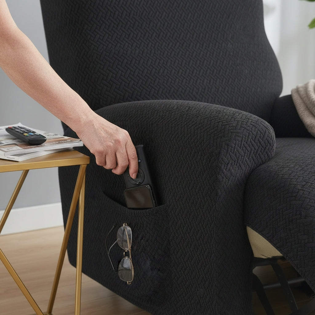 Jacquard Black Recliner Covers