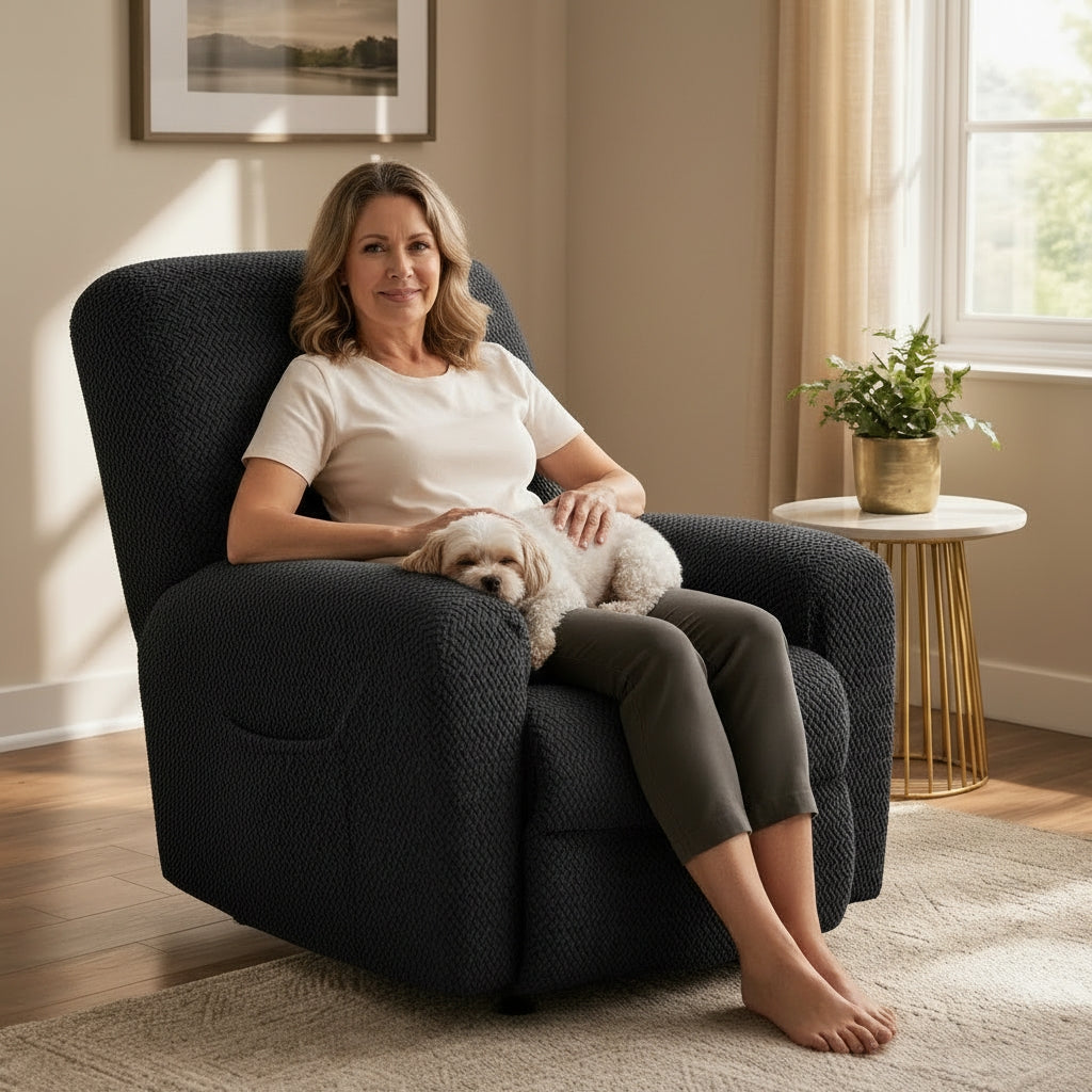 Jacquard Black Recliner Covers