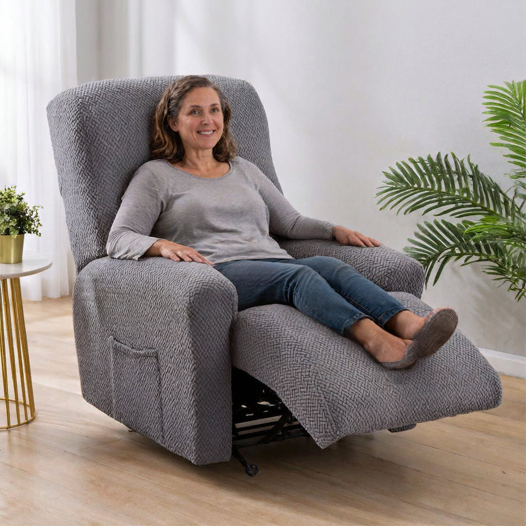 Jacquard Silver Recliner Covers