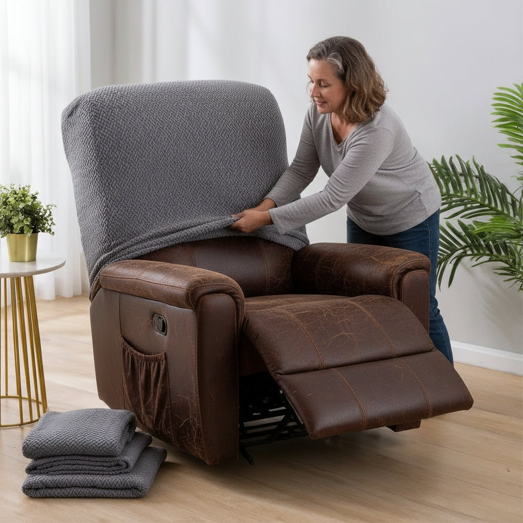 Jacquard Silver Recliner Covers