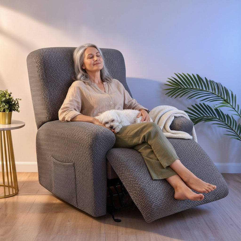 Jacquard Silver Recliner Covers