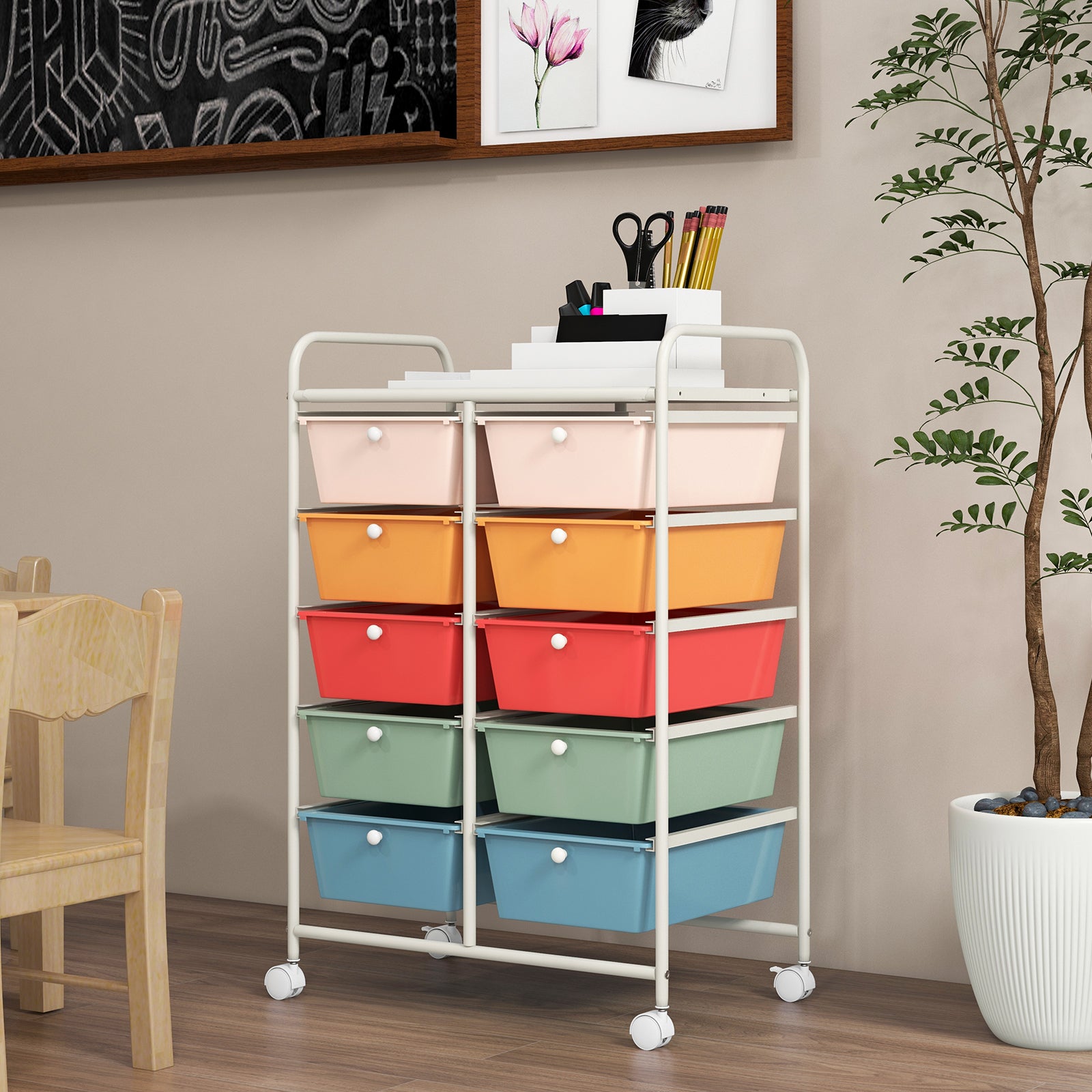 10-Drawer Utility Trolley Organiser