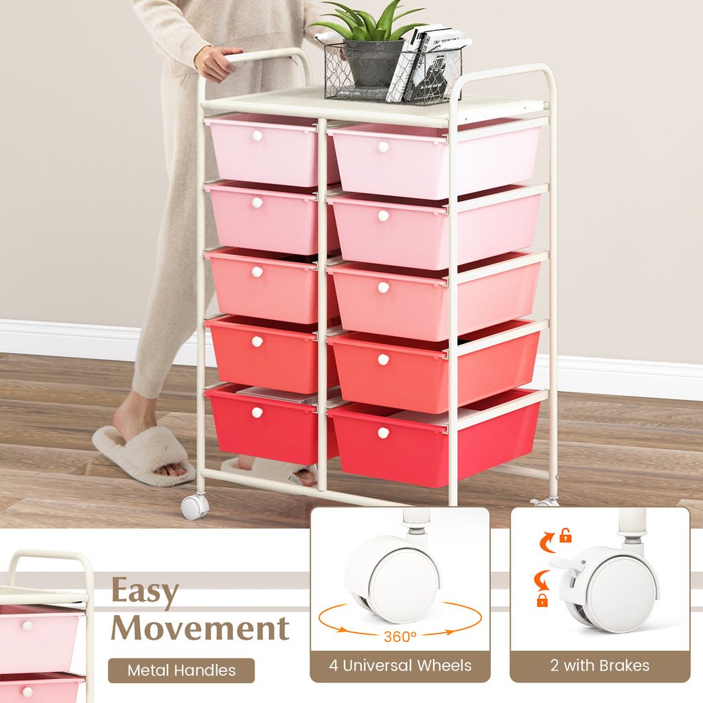 10-Drawer Utility Trolley Organiser