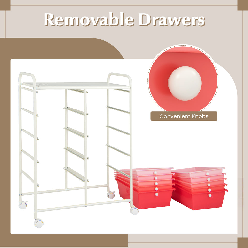 10-Drawer Utility Trolley Organiser