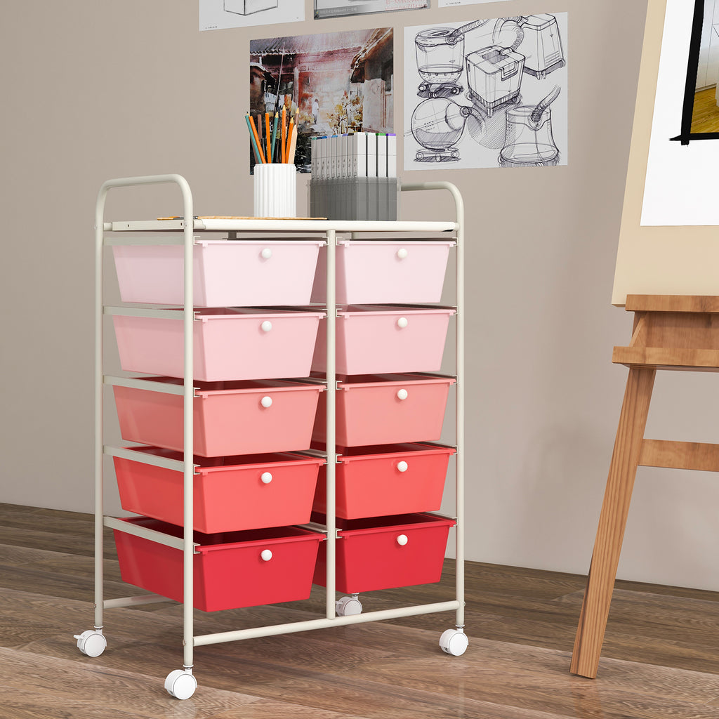 10-Drawer Utility Trolley Organiser