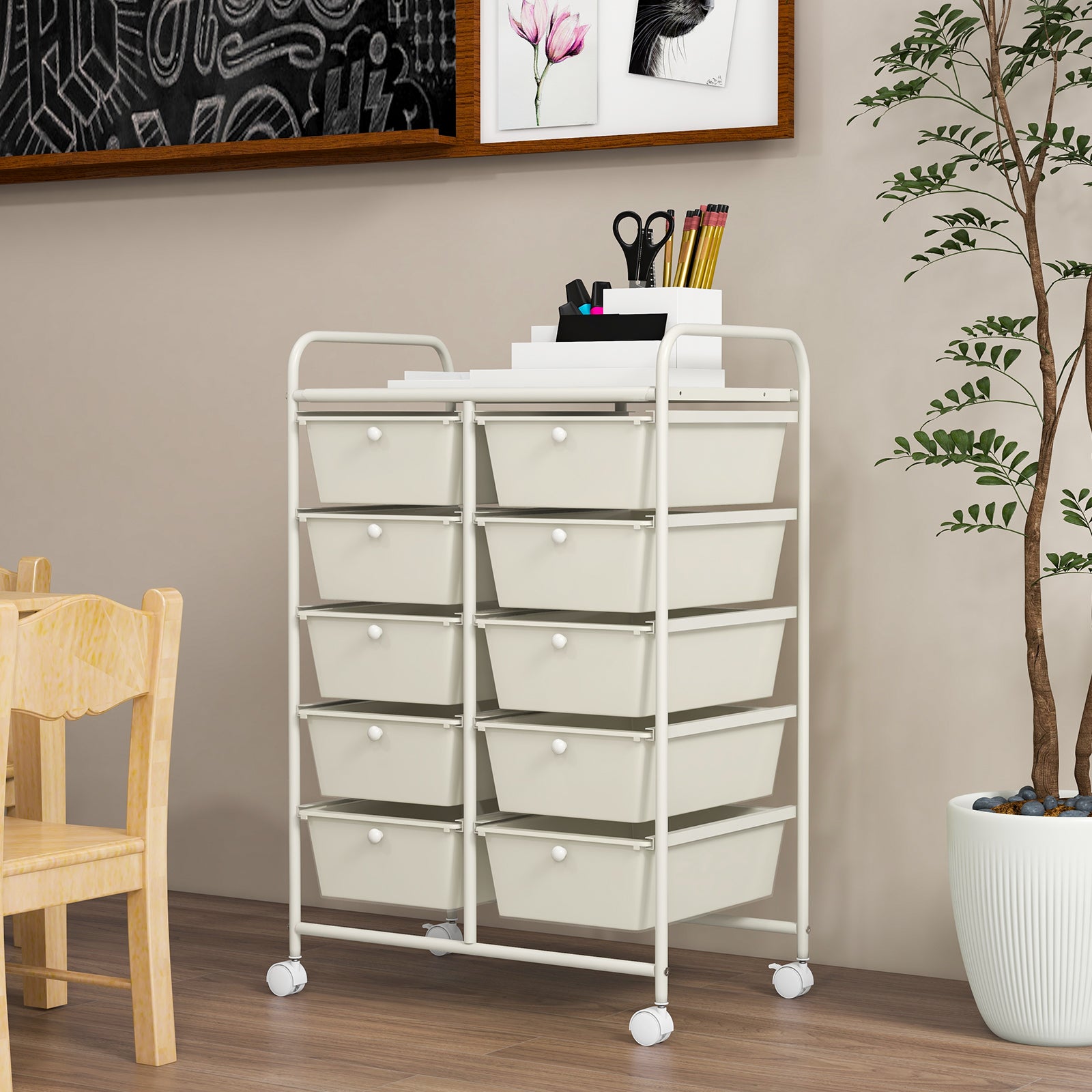 10-Drawer Utility Trolley Organiser