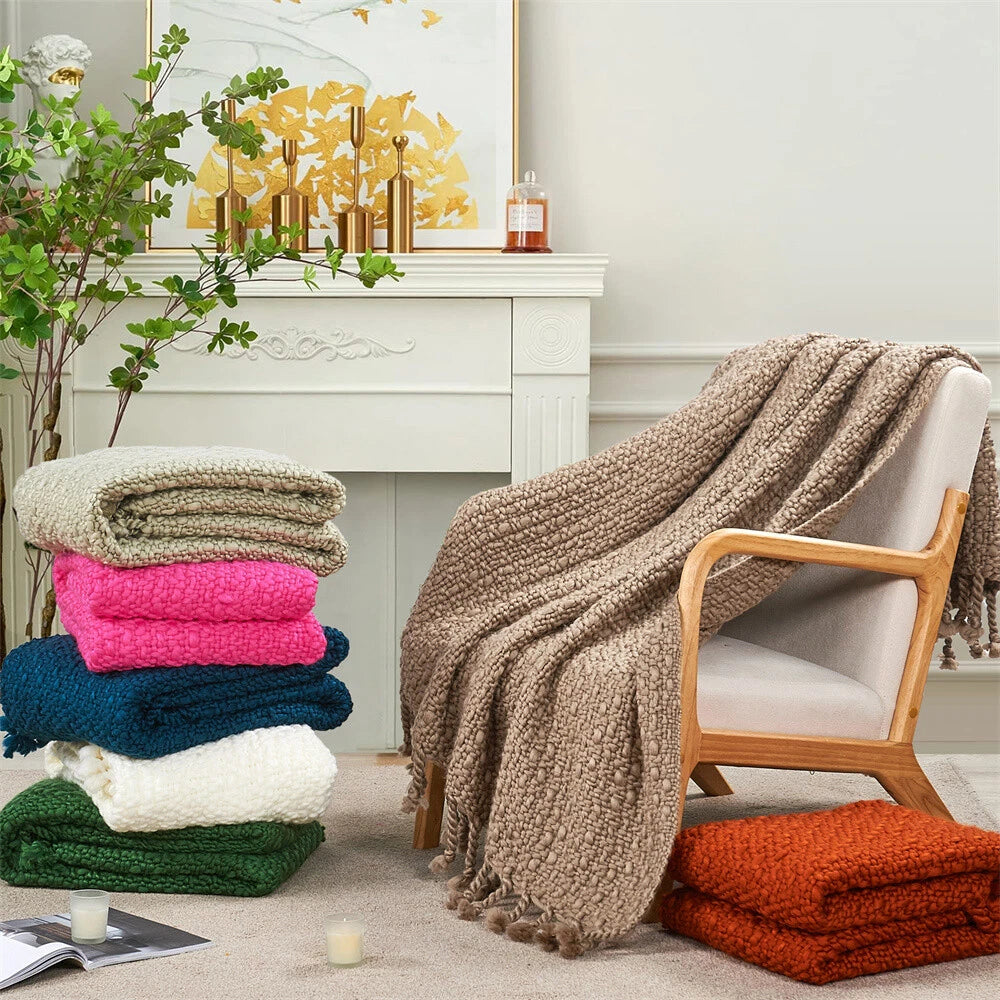 Knitted Weave Pattern Blanket