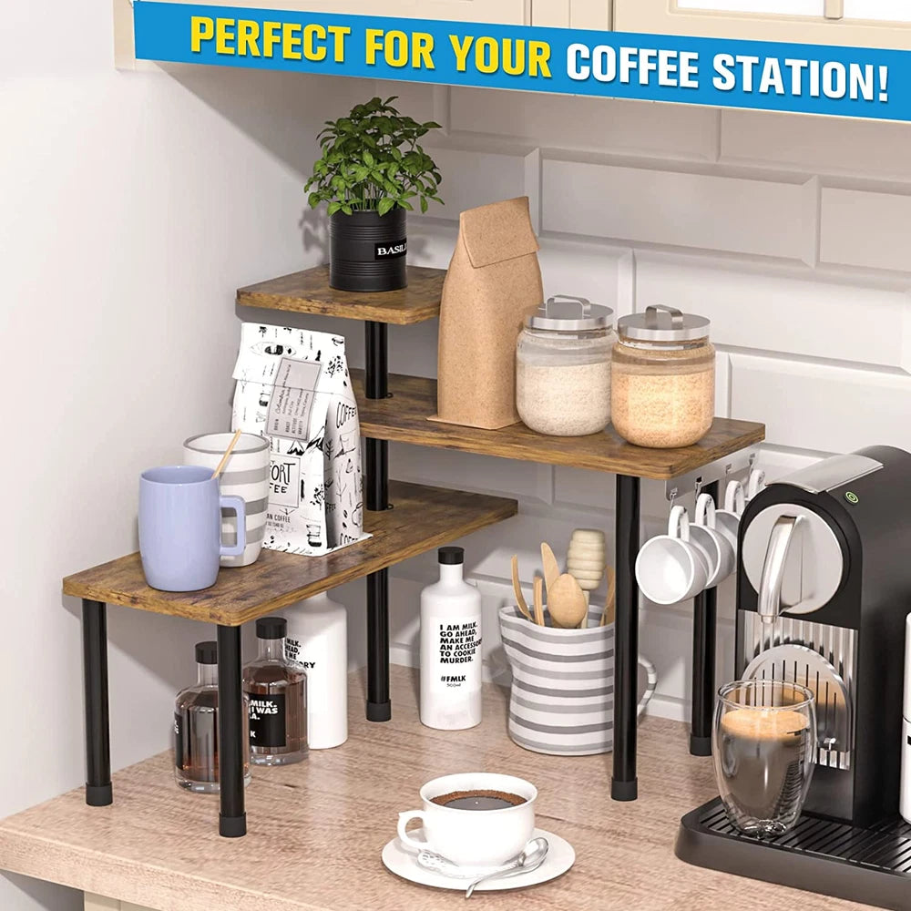 3-Tier Moveable Corner Shelf Organiser