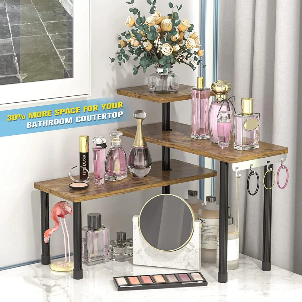 3-Tier Moveable Corner Shelf Organiser