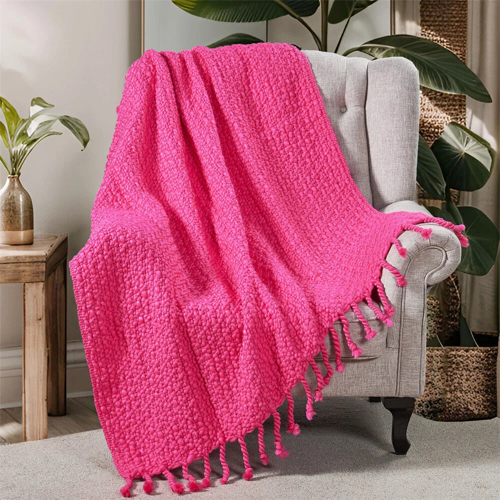 Knitted Weave Pattern Blanket