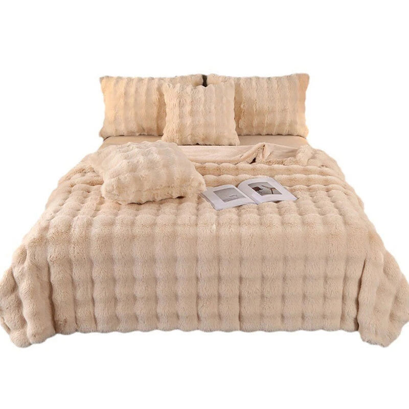 Rabbit Fur Throw Blanket