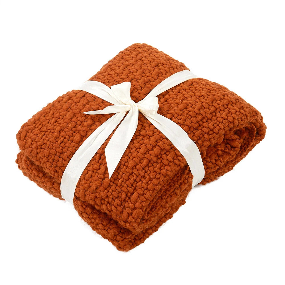 Knitted Weave Pattern Blanket