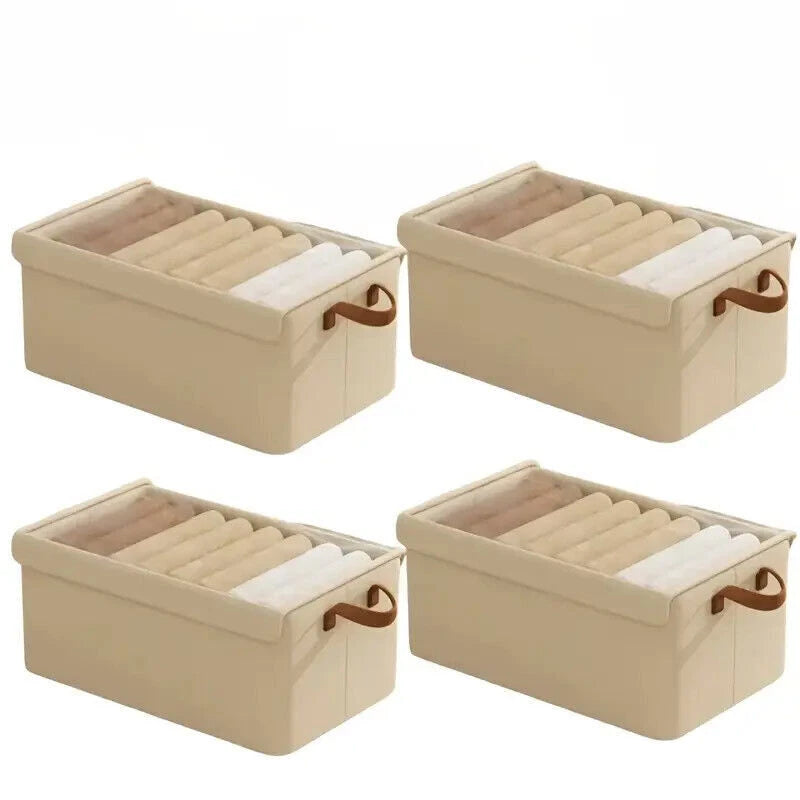 4-Pack Foldable Clothes Storage