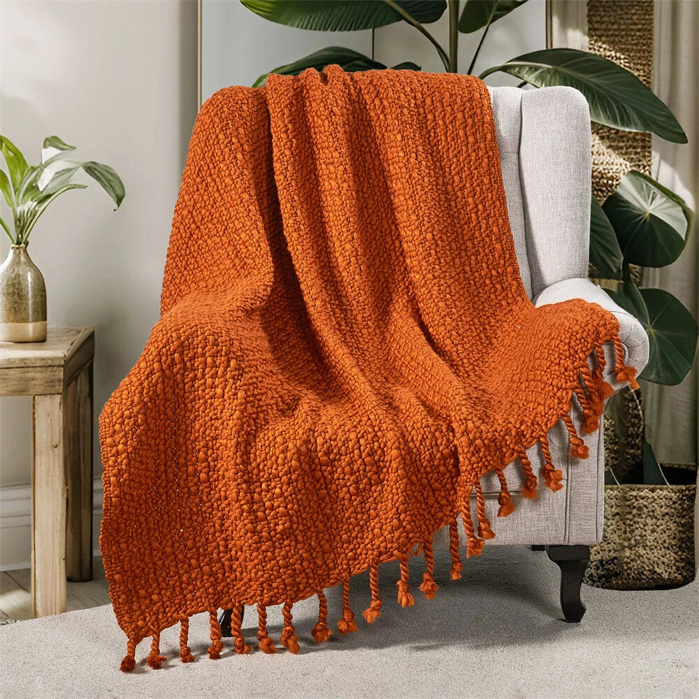 Knitted Weave Pattern Blanket