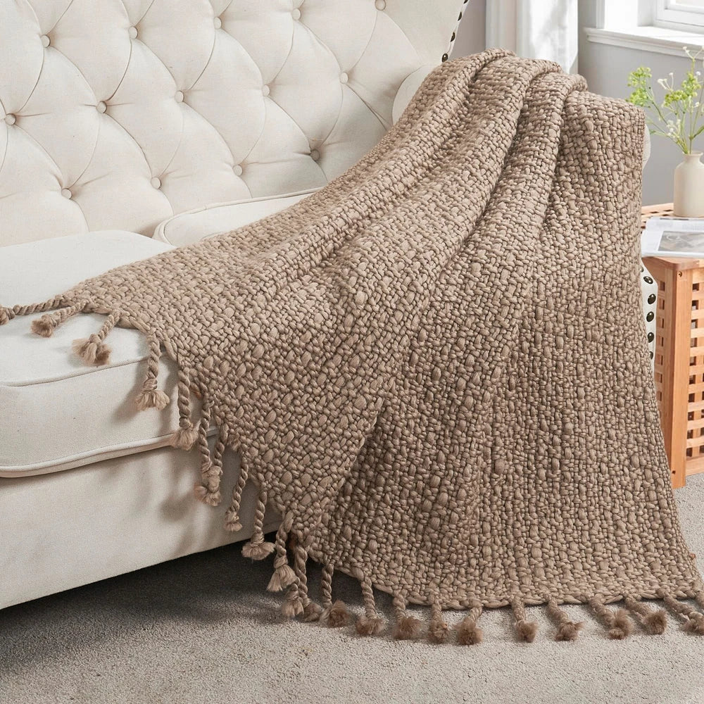 Knitted Weave Pattern Blanket